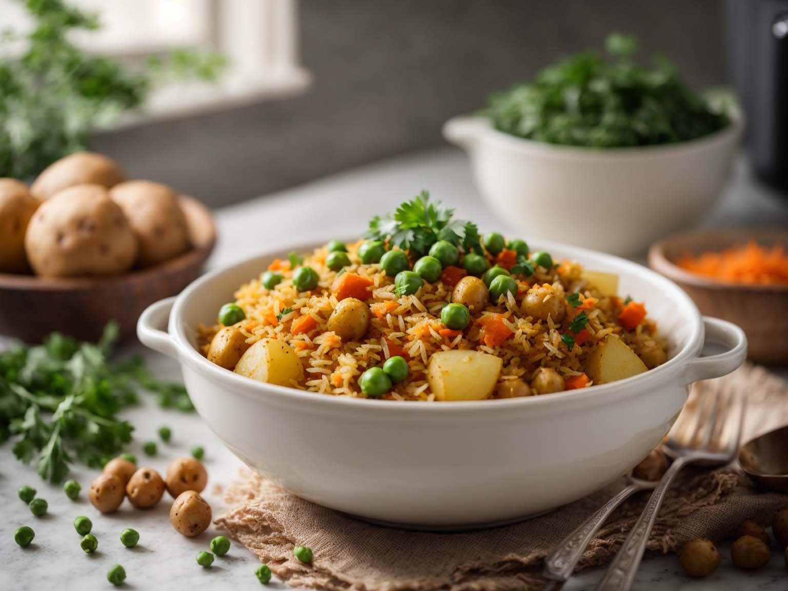 Instant Pot Chickpea Potato Biryani Recipe